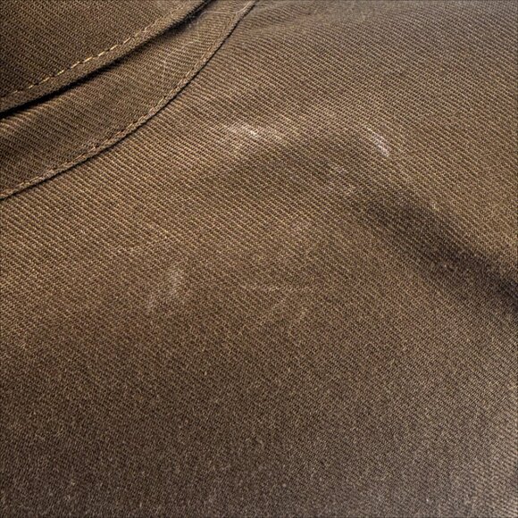 Vtg 80s Cropped Brown Boho Chic Freedom Parisian Military Jacket - Picture 5 of 13